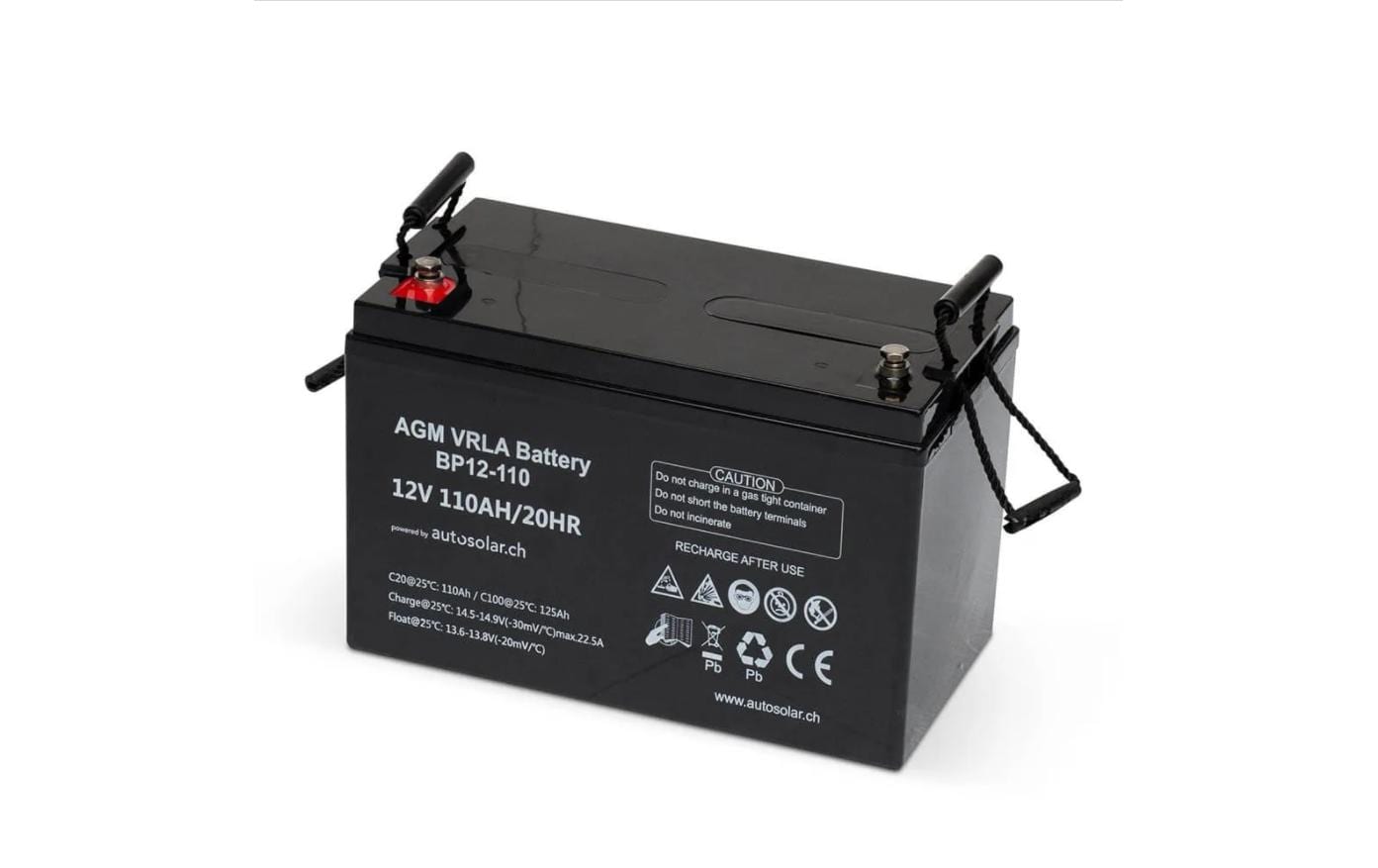 AutoSolar AGM110 Akku – 1320 Wh, 12 V, Blei (VRLA)