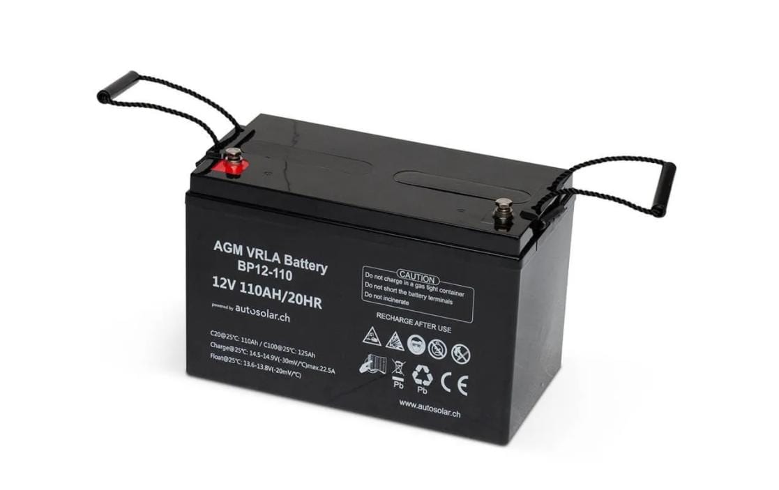 AutoSolar AGM110 Akku – 1320 Wh, 12 V, Blei (VRLA)