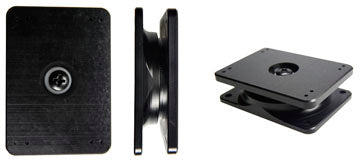 Brodit Kipp-/Schwenkplatte – 50×70×21 mm, mit vorgebohrten Befestigungslöchern, Schwarz
