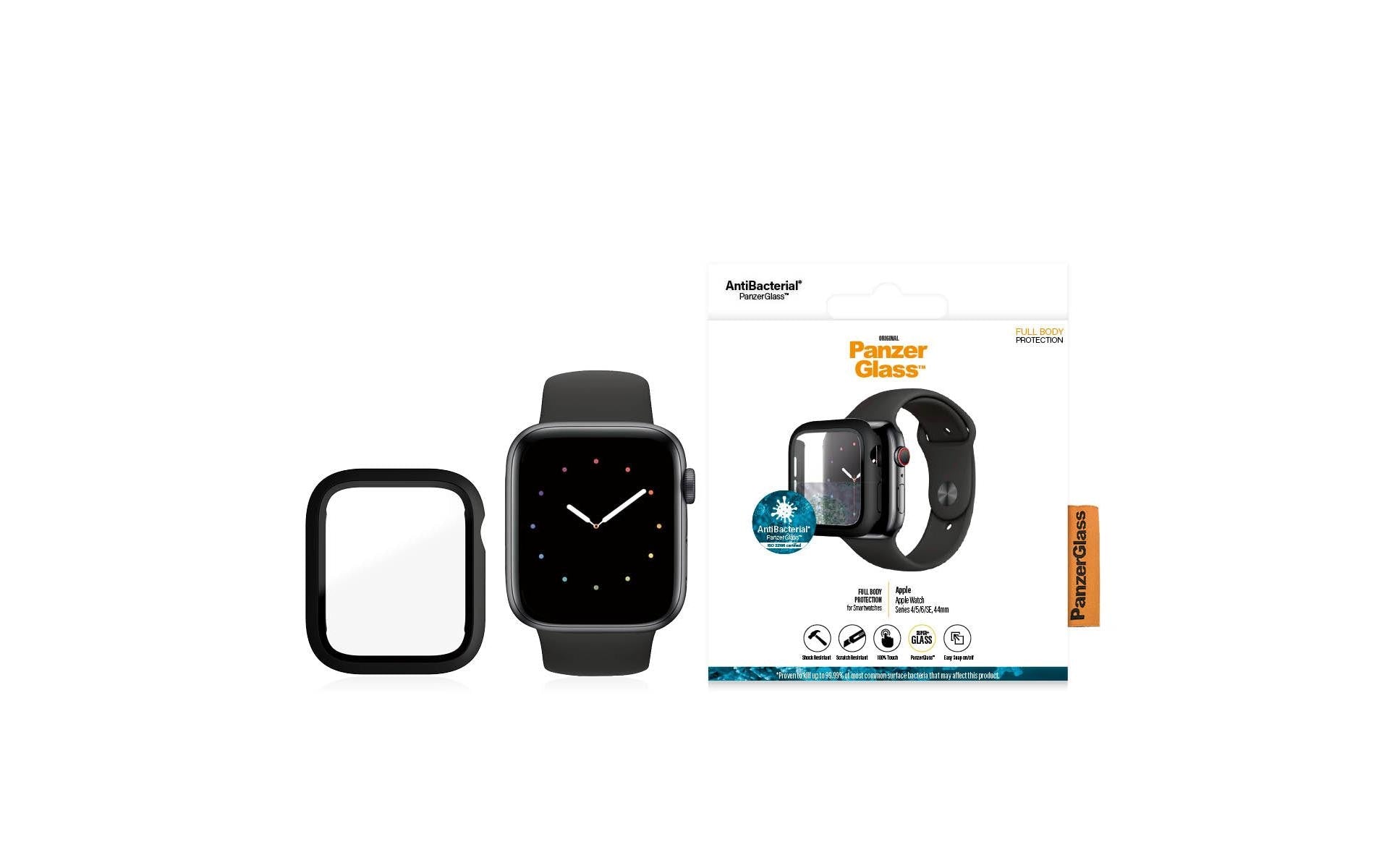 PanzerGlass Full Body 44 mm – Gehärtetes Glas, Schwarz, für Apple Watch (44 mm)