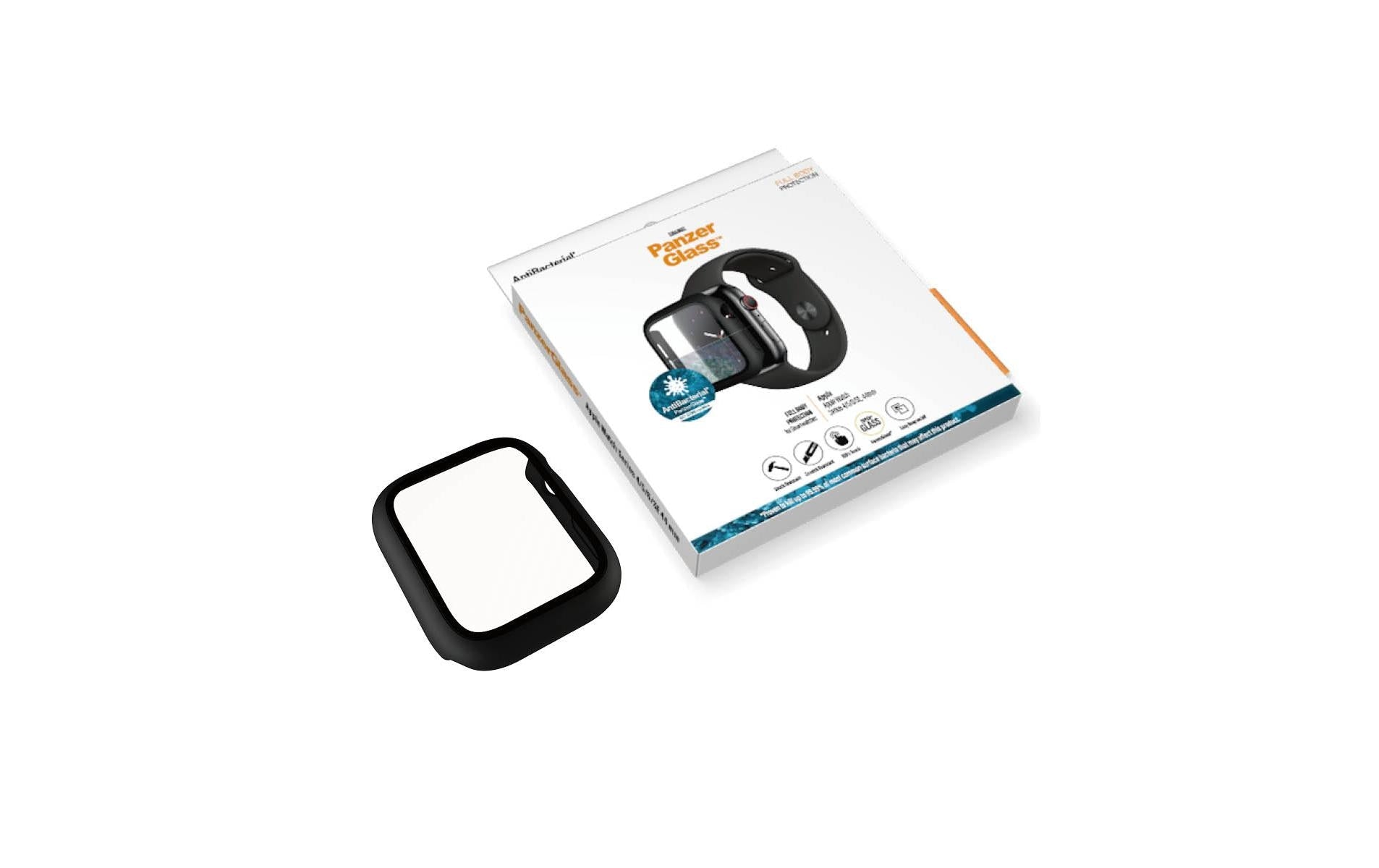 PanzerGlass Full Body 44 mm – Gehärtetes Glas, Schwarz, für Apple Watch (44 mm)