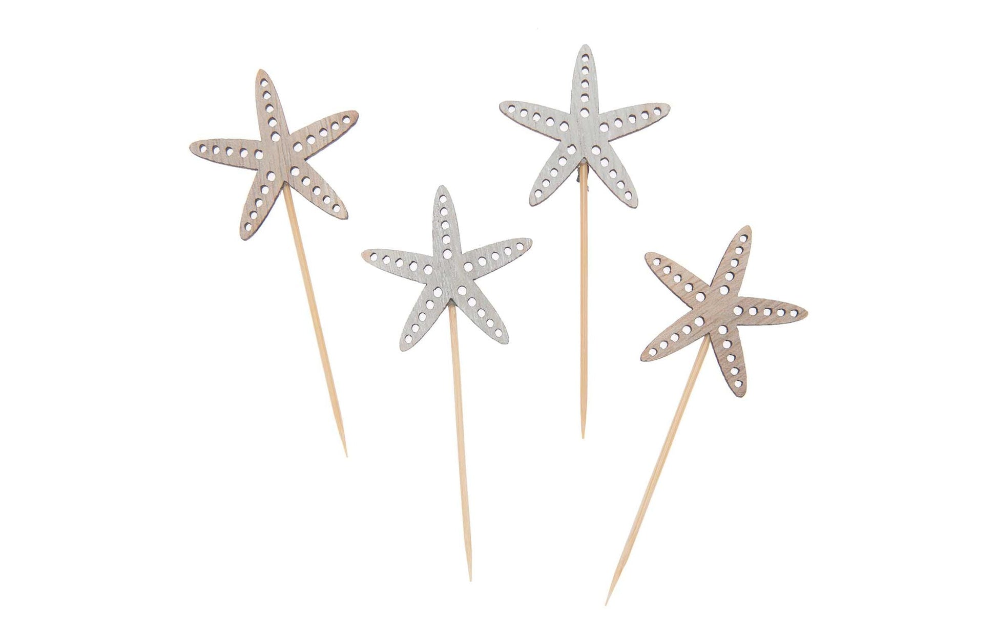 Rico Design Party-Piekser Seestern – Weiss – 7,5 cm – Holz – 4 Stk