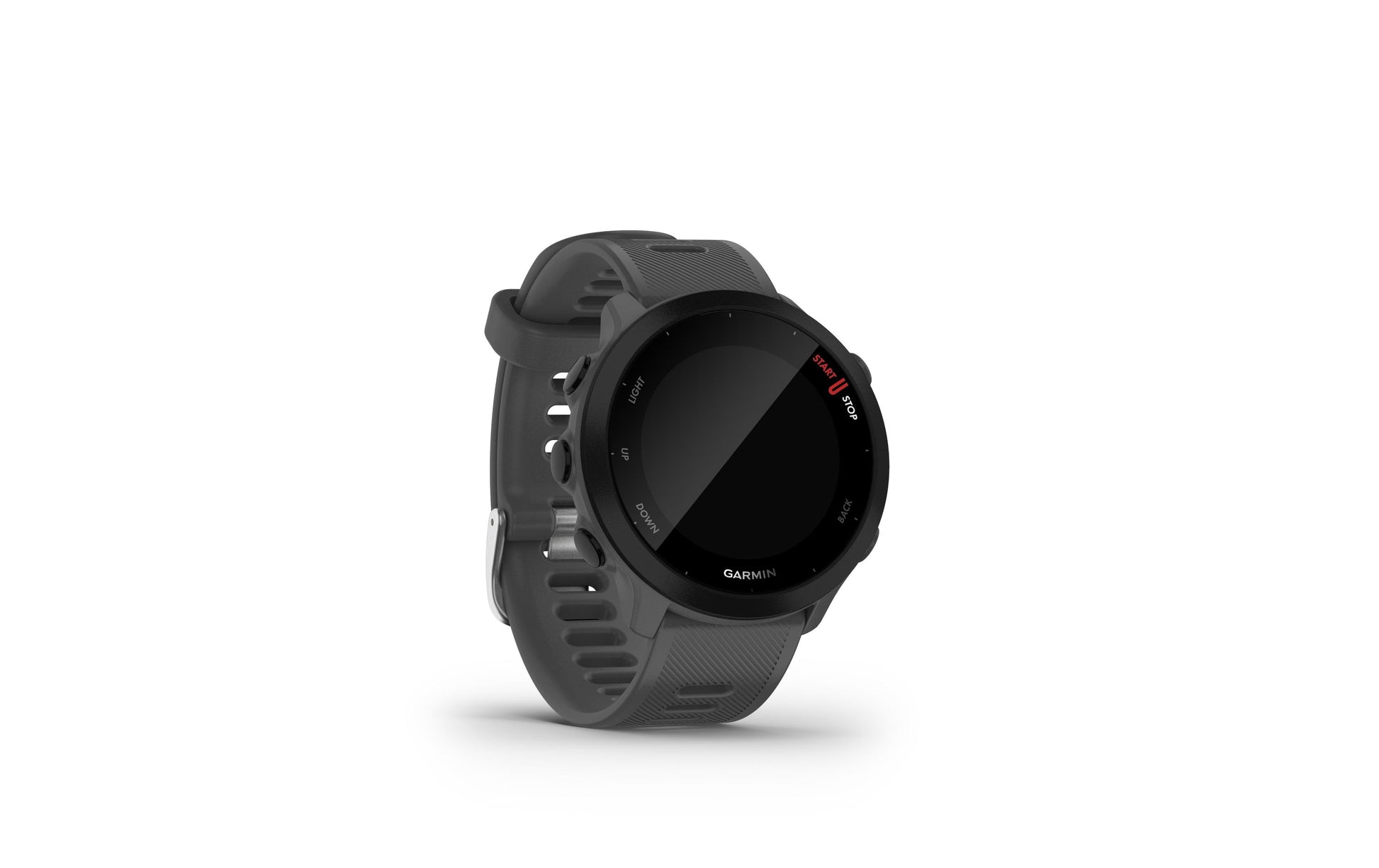 Garmin Forerunner 55 – GPS-Smartwatch – 42 mm, GPS, MIP, 5 ATM, Monterra Grau, Sportarmband