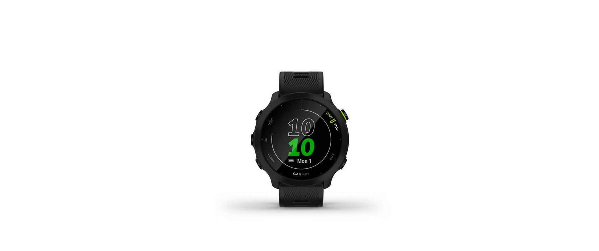 Garmin Forerunner 55 – GPS-Smartwatch – 42 mm, GPS, MIP, 5 ATM, Monterra Grau, Sportarmband