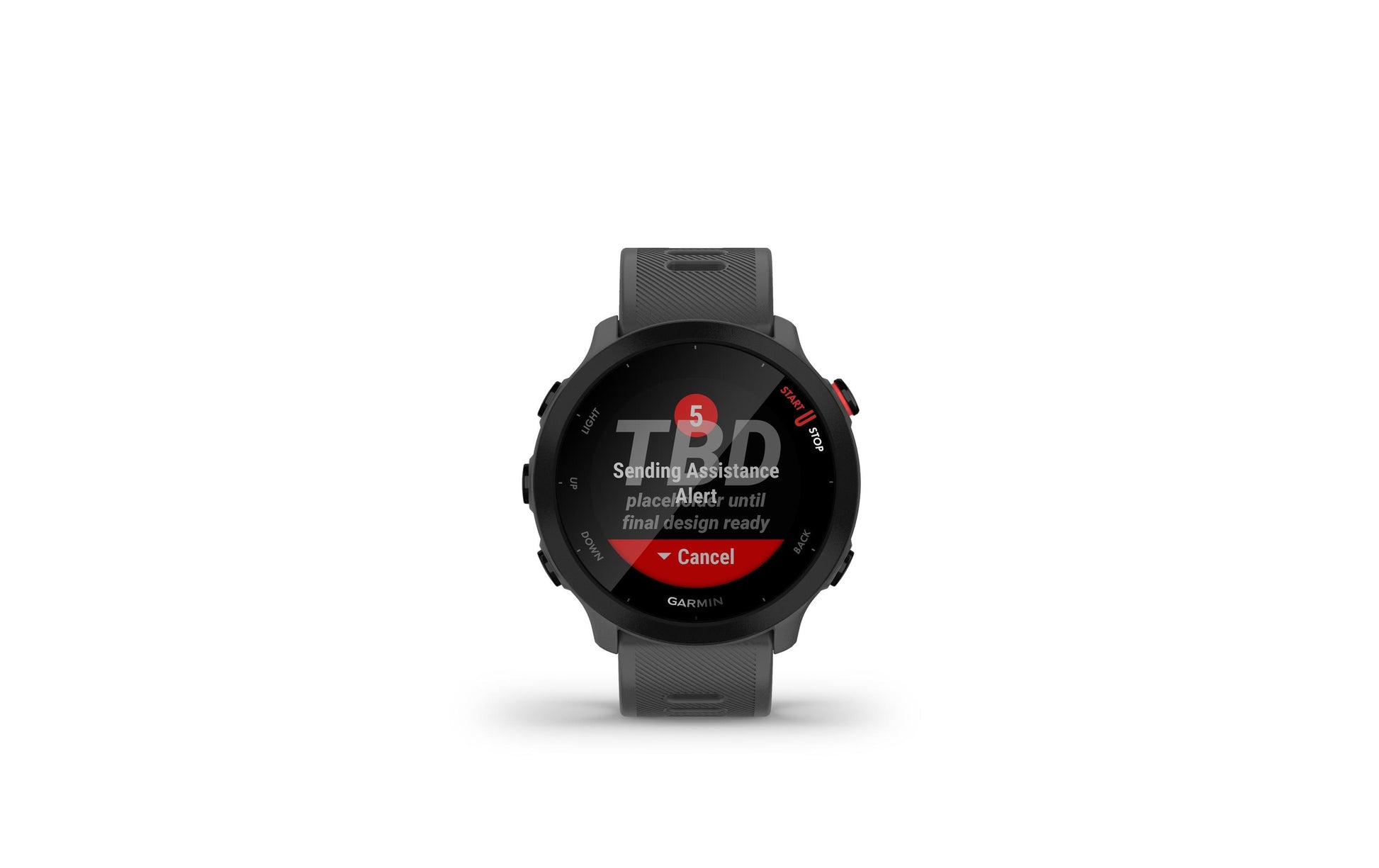 Garmin Forerunner 55 – GPS-Smartwatch – 42 mm, GPS, MIP, 5 ATM, Monterra Grau, Sportarmband