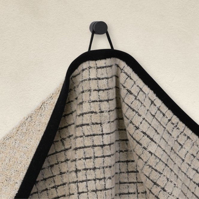 MÖVE Duschtuch Eden Kästchen – 80×150 cm, 80% Baumwolle/20% Leinen, 560 g/m², Beige