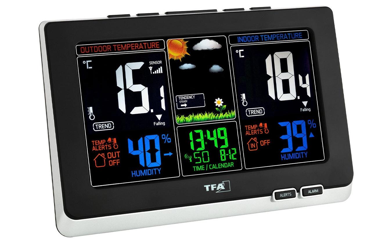 TFA-Dostmann TFA Dostmann SPRING – Wetterstation, Funk, Thermometer & Hygrometer, inkl. Aussensensor – schwarz
