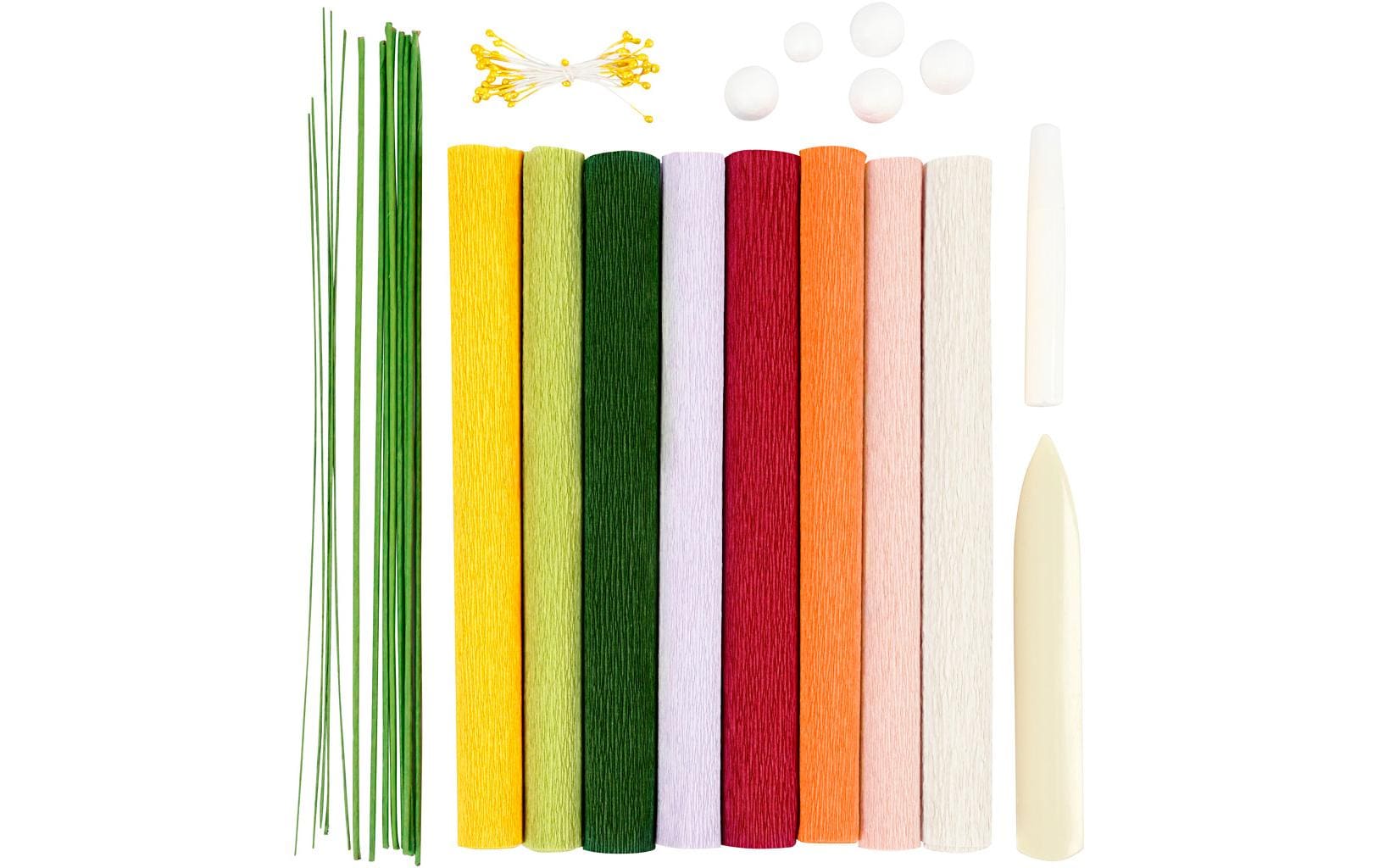 Creativ Company Bastelset Krepppapier – 15-teilig – mehrfarbig