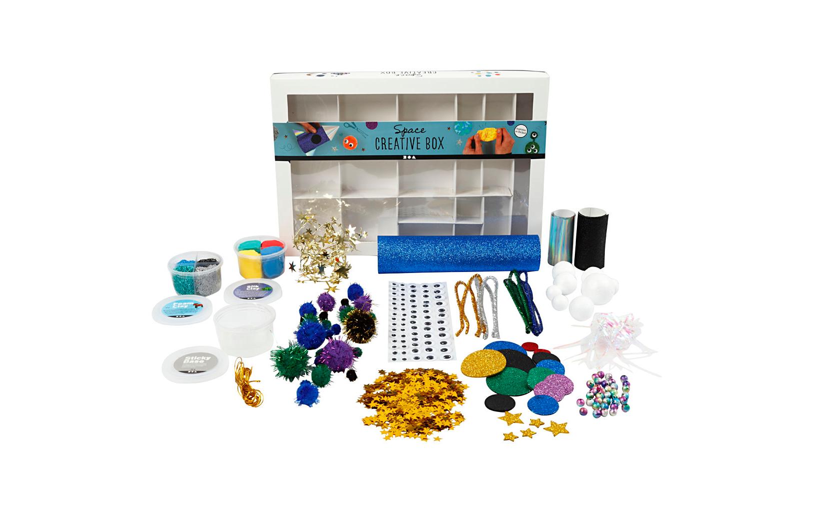 Creativ Company Kreativbox – Bastelset – Weltraum – 16-teilig – ab 3 Jahren