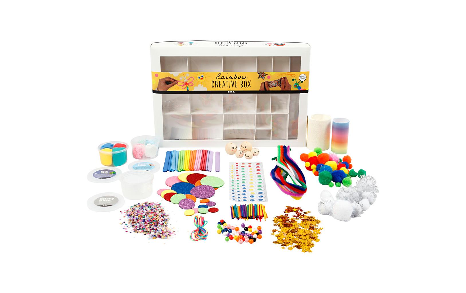 Creativ Company Kreativbox – Bastelset – Regenbogen – 16-teilig – ab 3 Jahren