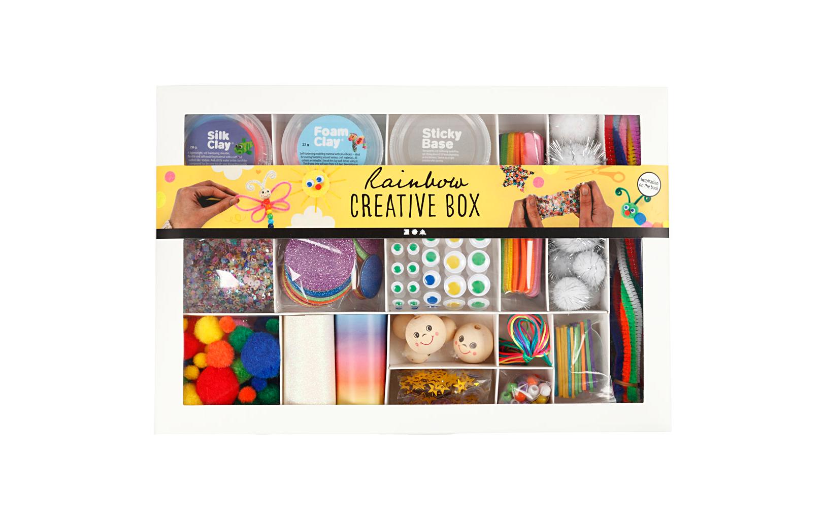 Creativ Company Kreativbox – Bastelset – Regenbogen – 16-teilig – ab 3 Jahren