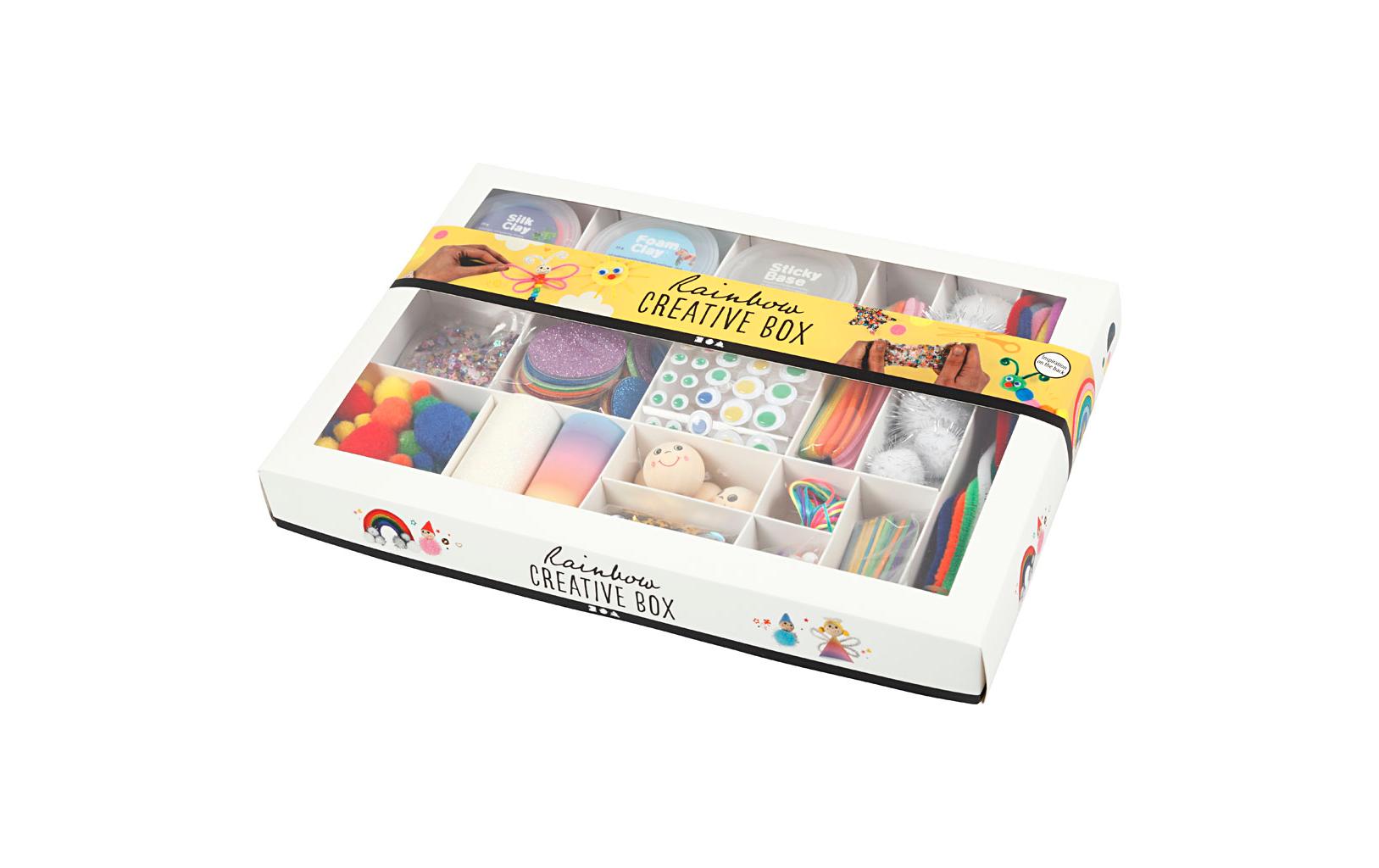 Creativ Company Kreativbox – Bastelset – Regenbogen – 16-teilig – ab 3 Jahren
