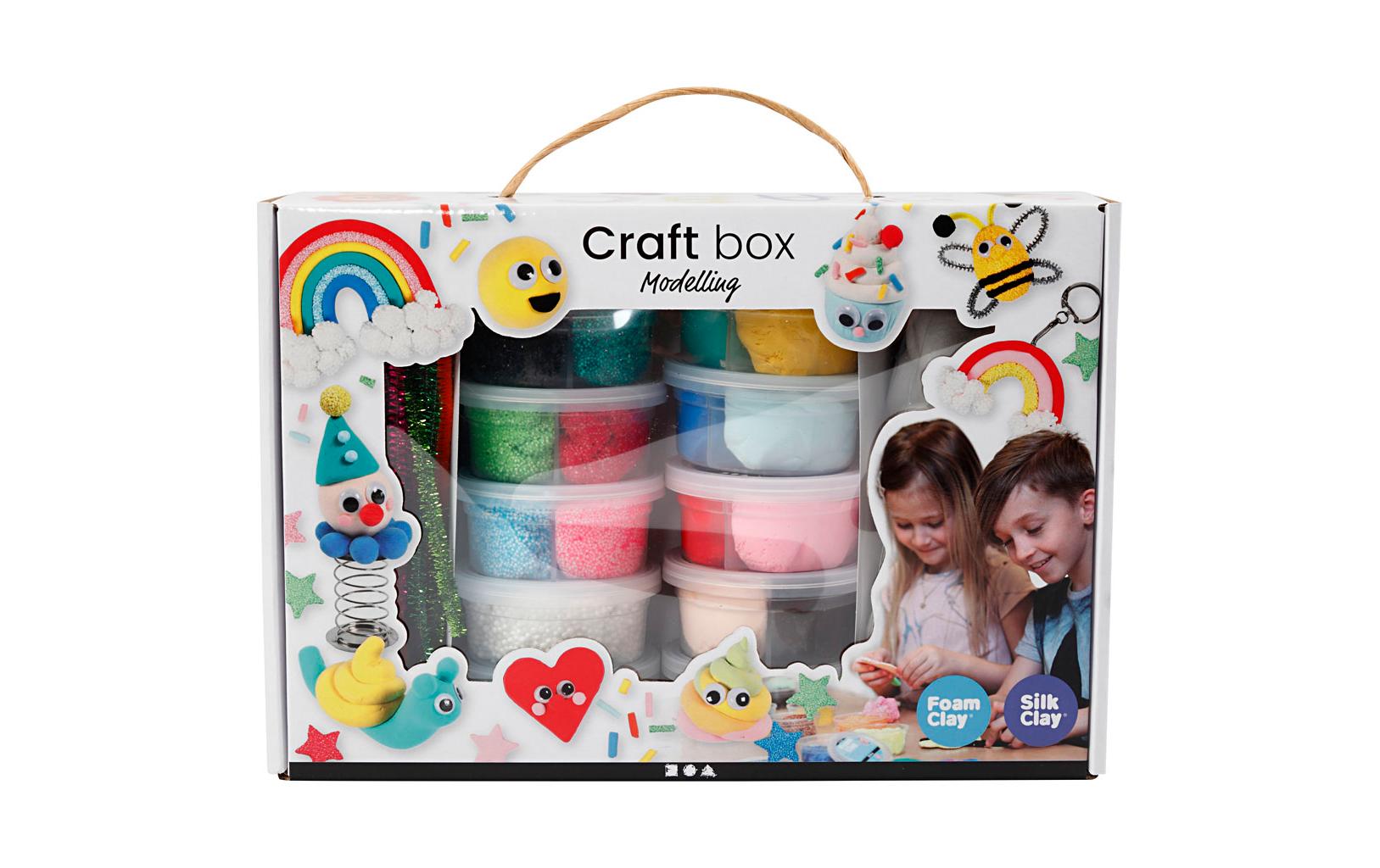 Creativ Company Modelliermasse-Set (lufthärtend) – 16-teilig – Silk Clay & Foam Clay, lufthärtend