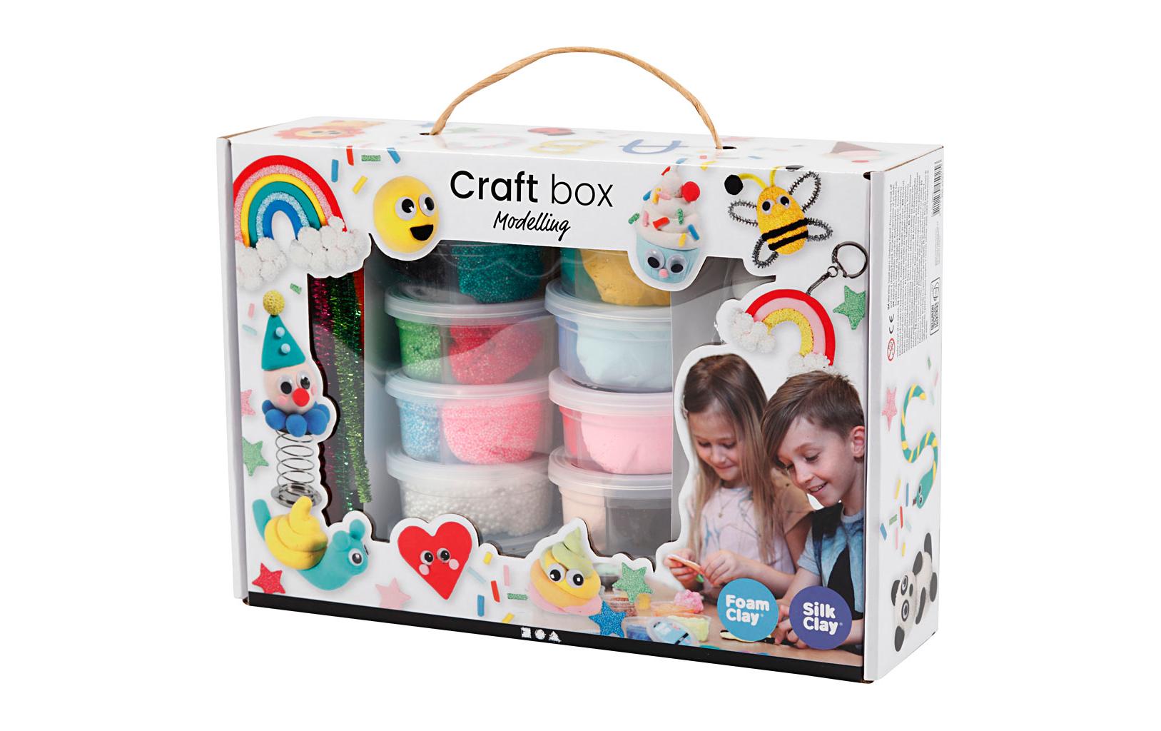 Creativ Company Modelliermasse-Set (lufthärtend) – 16-teilig – Silk Clay & Foam Clay, lufthärtend