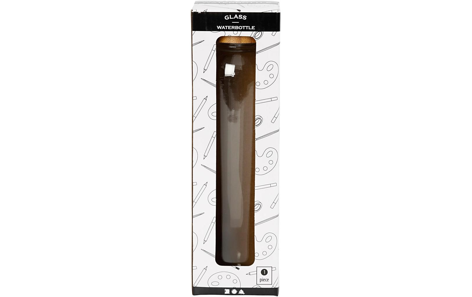 Creativ Company Trinkflasche 500 ml – Glas, Bambusdeckel, Holz