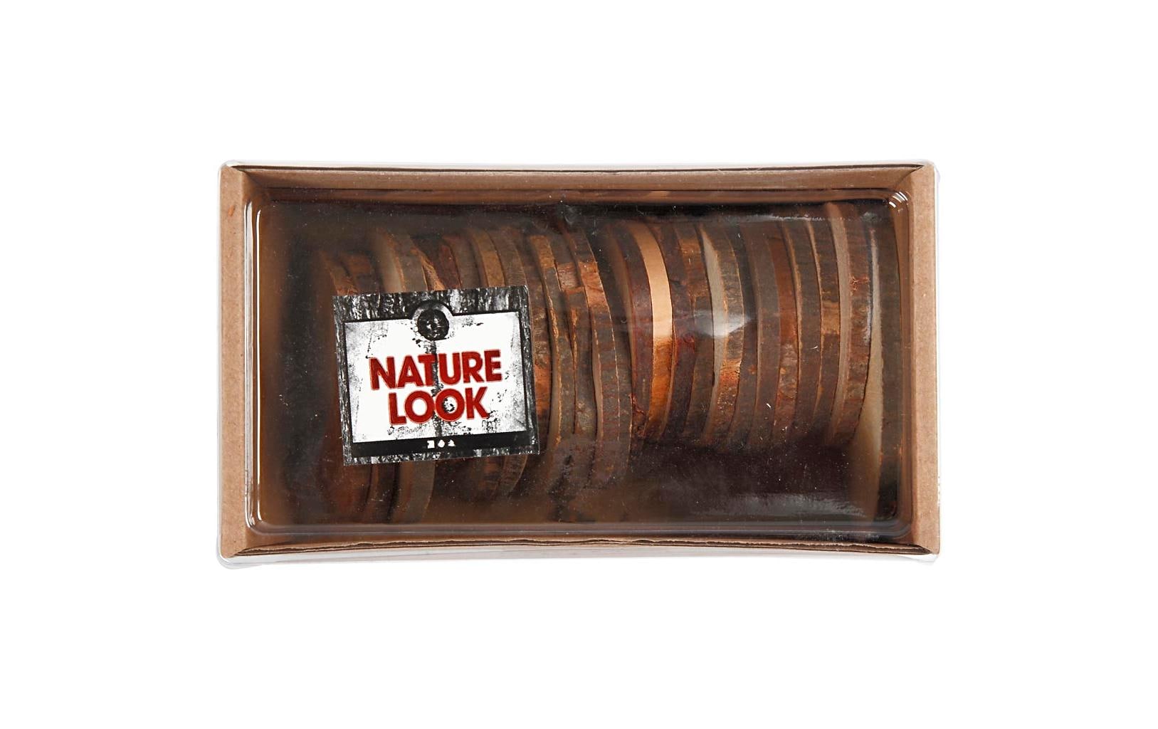 Creativ Company Holzrohling, Ahorn, rund, mit Loch, Ø 7 cm × 0,5 cm, 25 Stk.