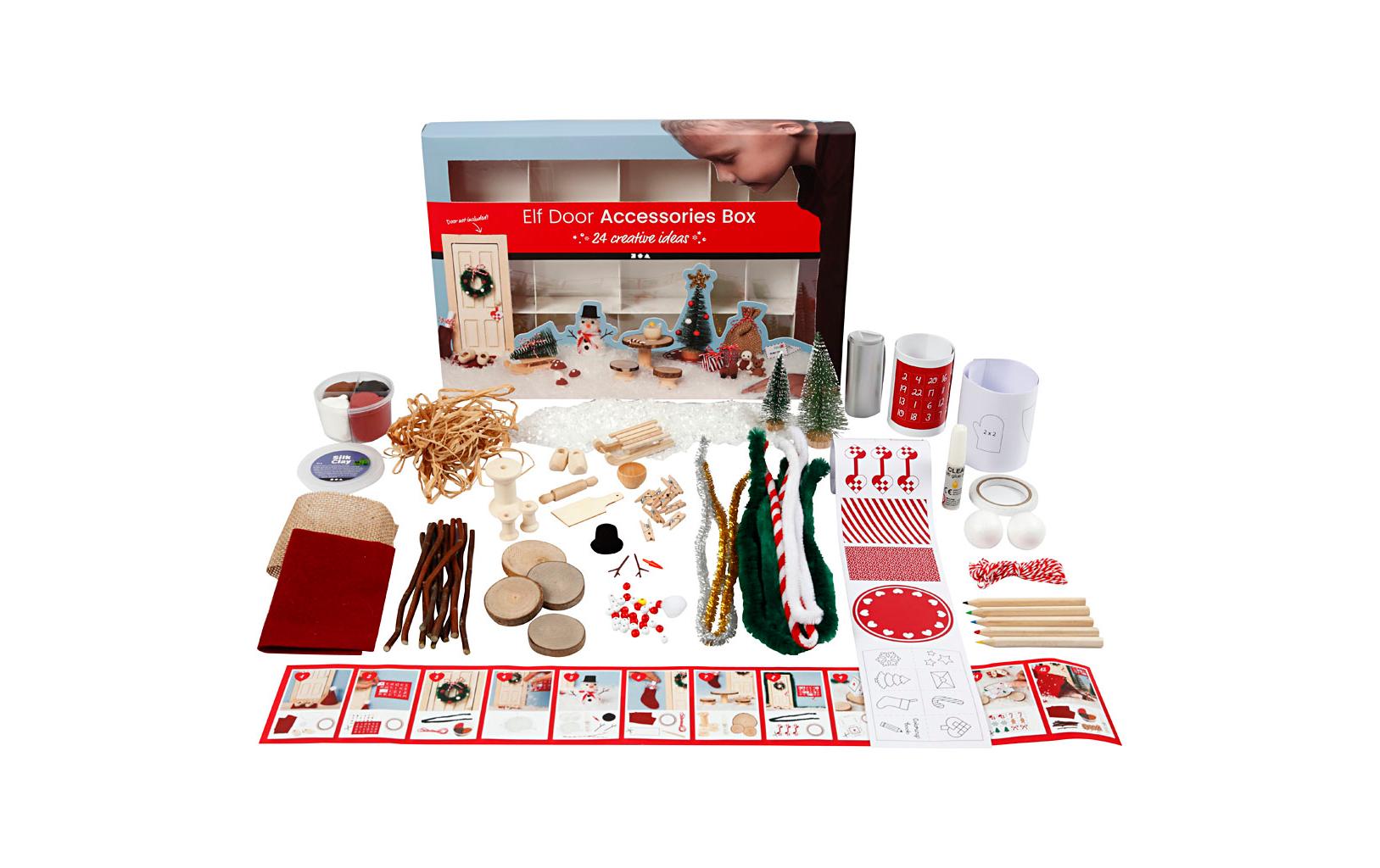 Creativ Company Wichteltür Szenen – Bastelset – Weihnachten – 24-teilig