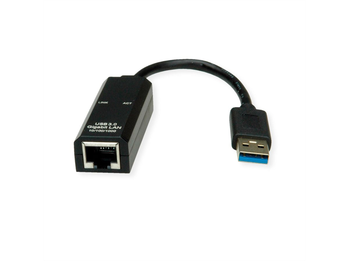 VALUE Netzwerkadapter USB-A zu RJ-45 – 1 Gbit/s, USB 3.2 Gen 1 (5 Gbit/s), stromversorgt über USB