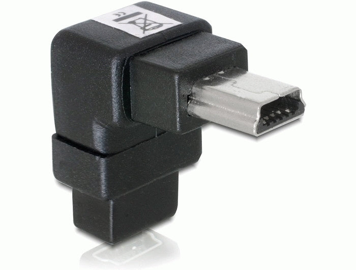 DeLOCK USB-Adapter Mini-USB-B auf Mini-USB-B – USB 2.0 (480 Mbit/s) – Abgewinkelt – Schwarz