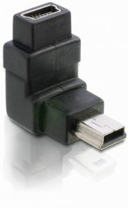 DeLOCK USB-Adapter USB-Mini-B auf USB-Mini-B – USB 2.0 (480 Mbit/s) – Abgewinkelt – Schwarz