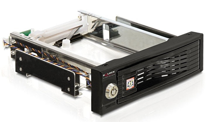 DeLOCK Einbaurahmen – Montagehalterung – für 3,5" HDD in 5,25" Schacht, Schwarz