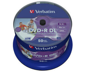 Verbatim DVD-R 8,5 GB – 8×, bedruckbar, 50er Spindel