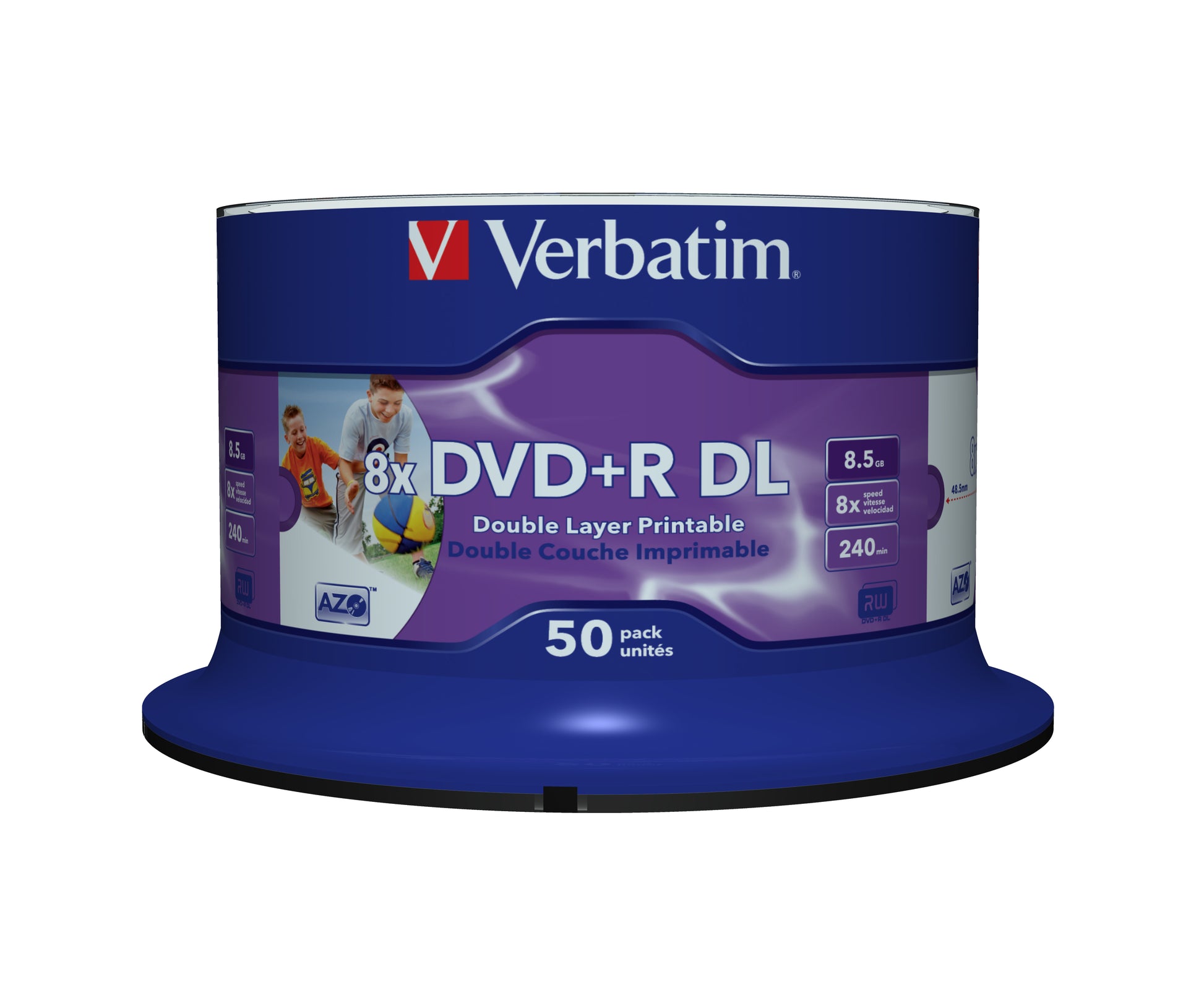 Verbatim DVD-R 8,5 GB – 8×, bedruckbar, 50er Spindel