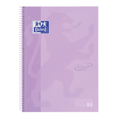 Oxford Spiralbuch – A4+ – mikroperforiert, 4-fach gelocht, Write & Erase-Innenseite, Sicherheits-Spirale, lila