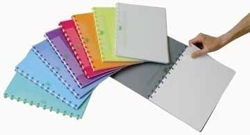 Adoc Notizheft – 214 × 298 mm – transparenter Umschlag, auswechselbare Blätter – mehrfarbig – 10 Stück