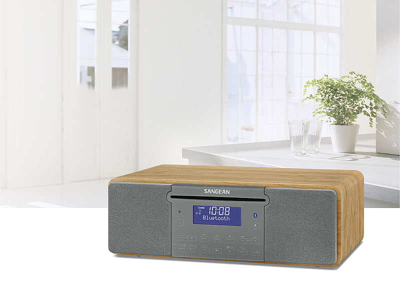 Sangean DDR-47BT – Micro HiFi-Anlage, DAB+/UKW, CD, Bluetooth – Walnuss/Grau
