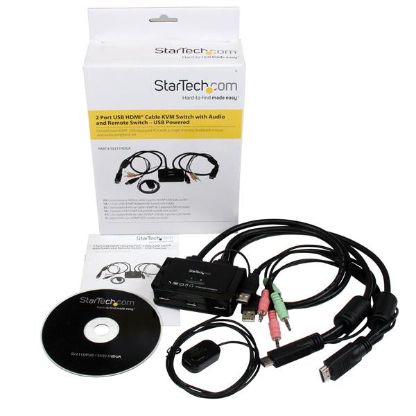 StarTech.com 2-Port HDMI KVM-Switch – 1920 × 1200, Audio, USB (2× an Konsole)