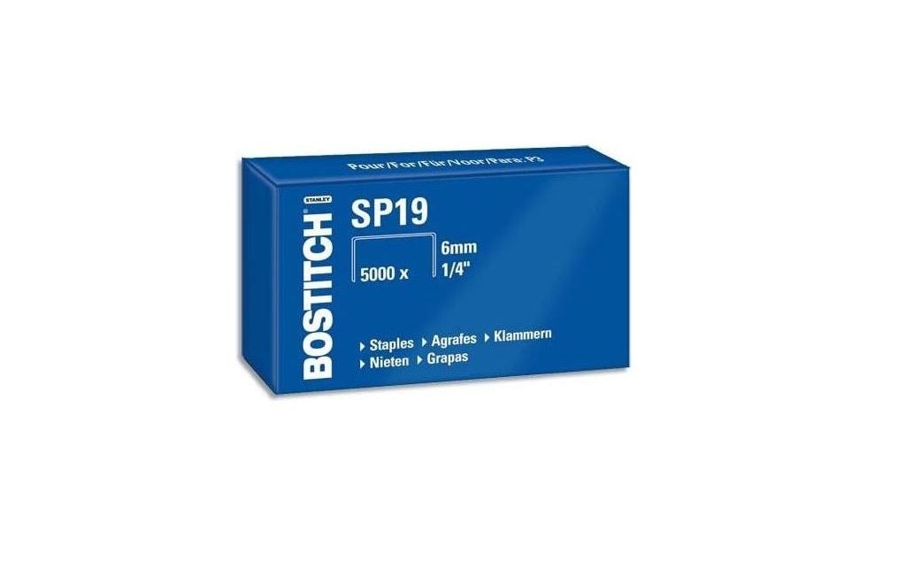 Bostitch Heftklammern – für P3 – 6 mm, 20 Blatt – Metall, silber – 5000 Stk.
