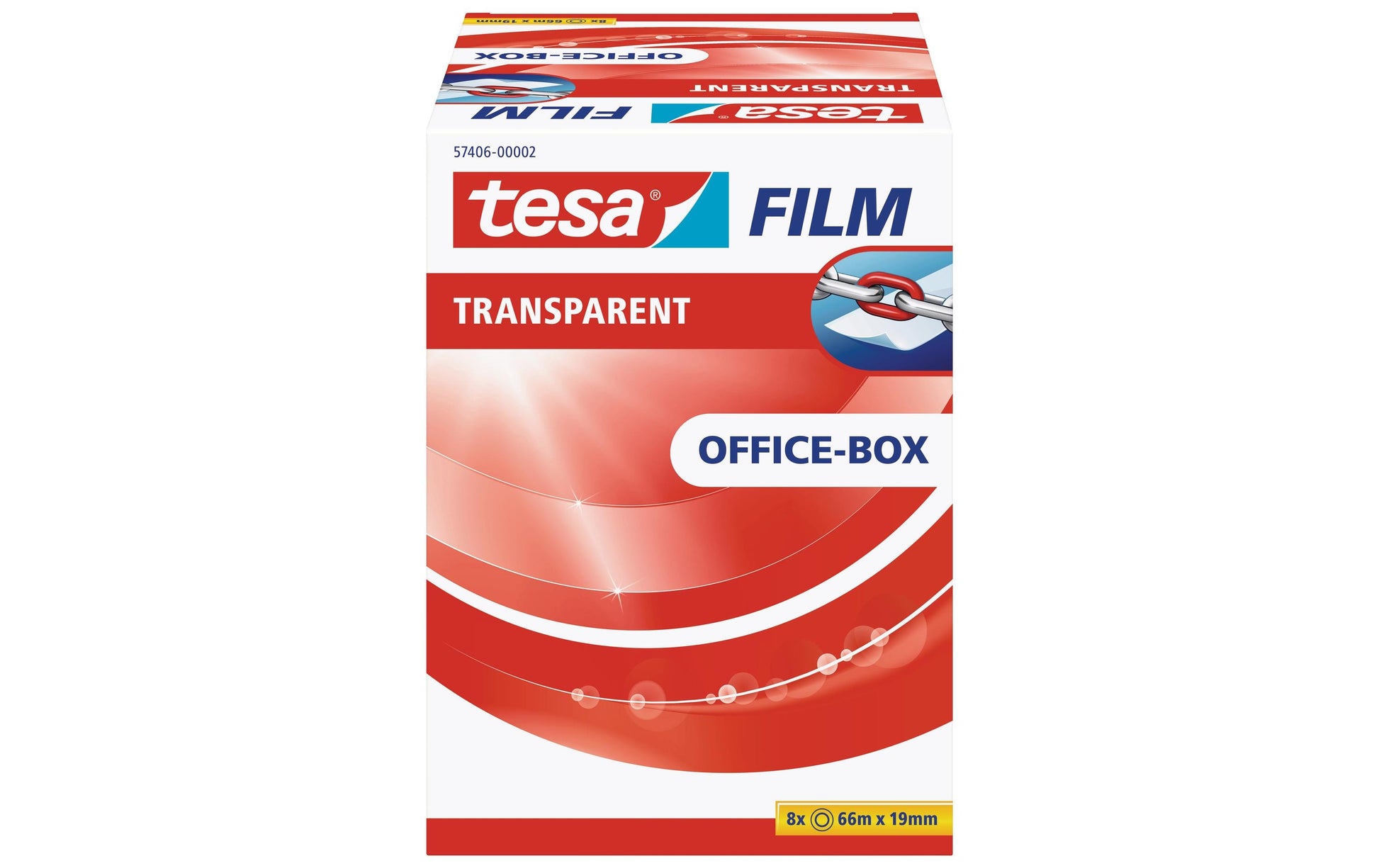 TESA Klarer Klebefilm – 19 mm × 66 m, transparent, PP, 8 Stück