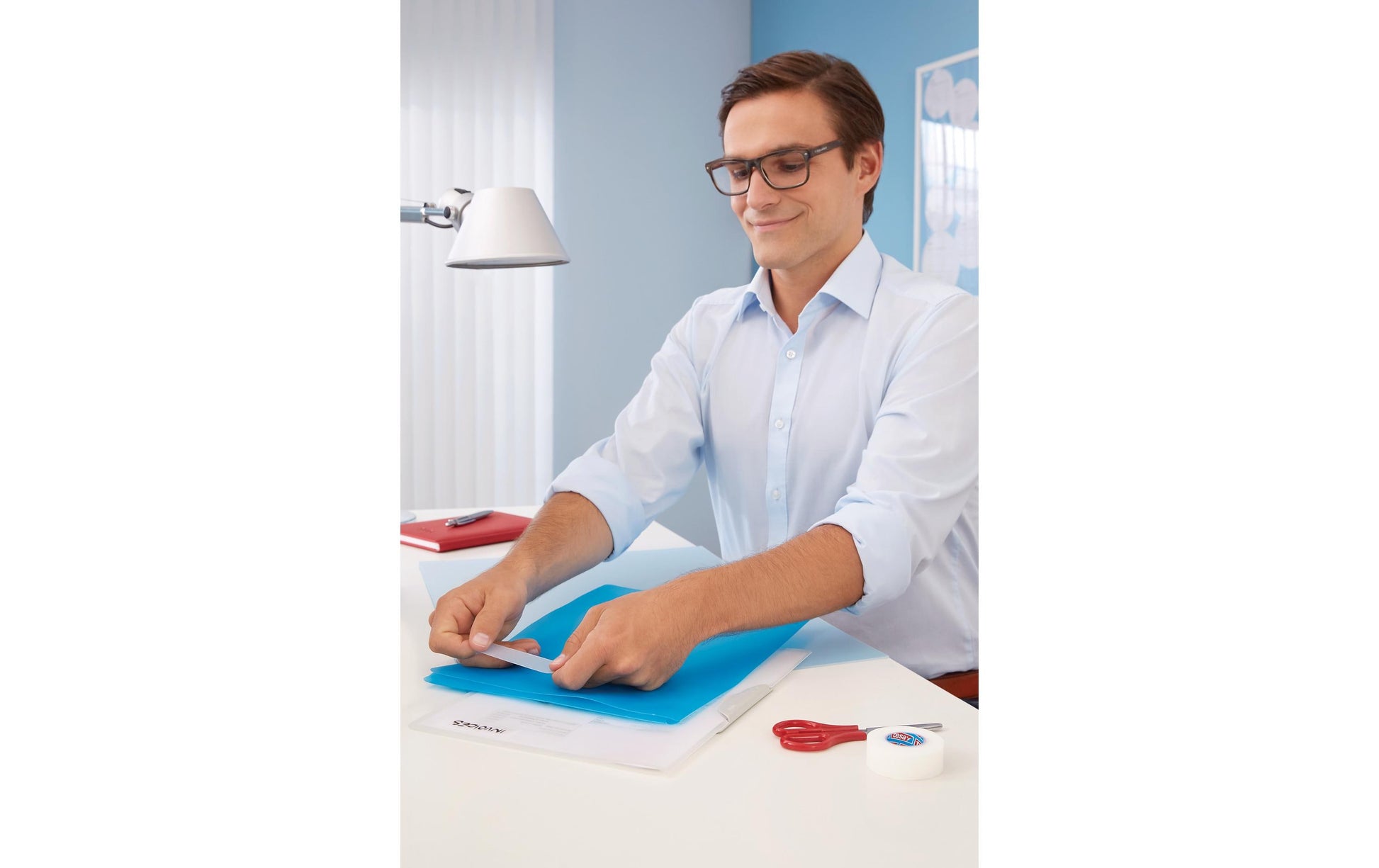 TESA Büro-Klebeband – permanent, matt, PP, 19 mm × 33 m, transparent, Kern Ø 26 mm, 6 Rollen