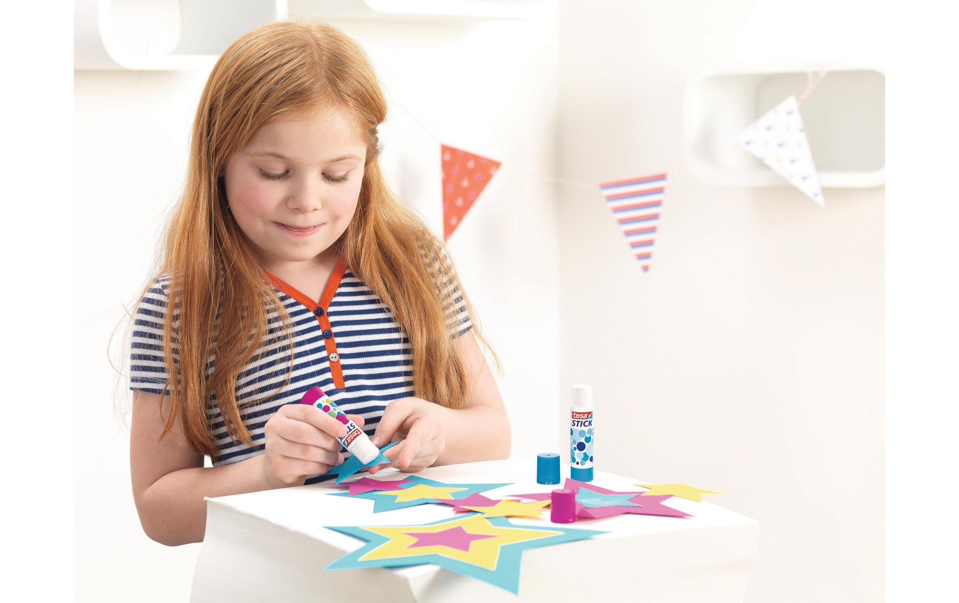 Tesa Klebestift – 3 × 10 g, rosa, für Papier, Karton