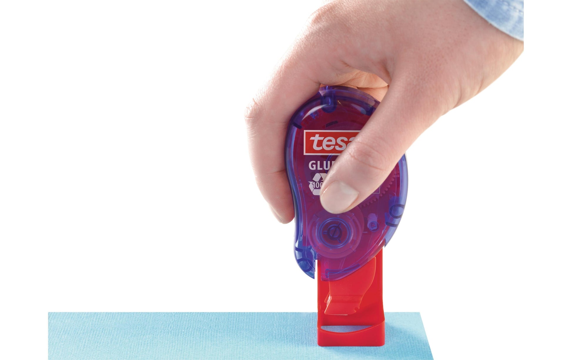 TESA Klebestempel – permanent, transparent, lösungsmittelfrei, geruchsarm, für Papier, Karton, Fotos und mehr