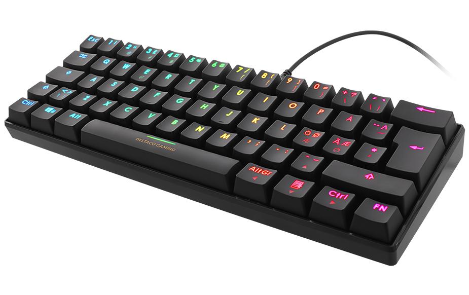 Deltaco Gaming GAM-075-CH – Gaming-Tastatur 60% – Mechanisch – Verkabelt, USB-A – QWERTZ (CH) – RGB