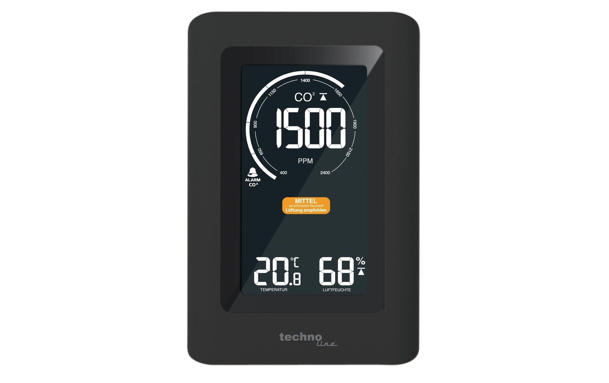 Technoline CO2 Luftgütemonitor WL1030 Sensor-Gateway/Monitor – 0–50 °C, 20–95 %, Innen