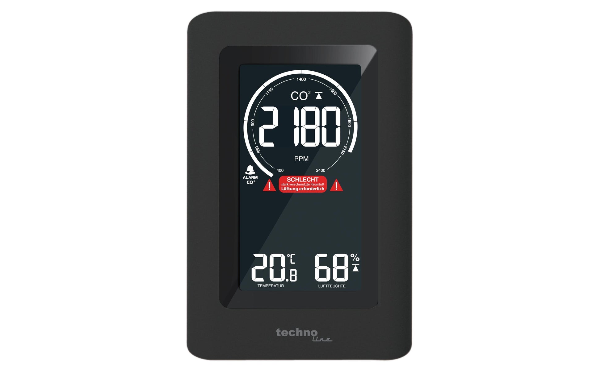 Technoline CO2 Luftgütemonitor WL1030 Sensor-Gateway/Monitor – 0–50 °C, 20–95 %, Innen