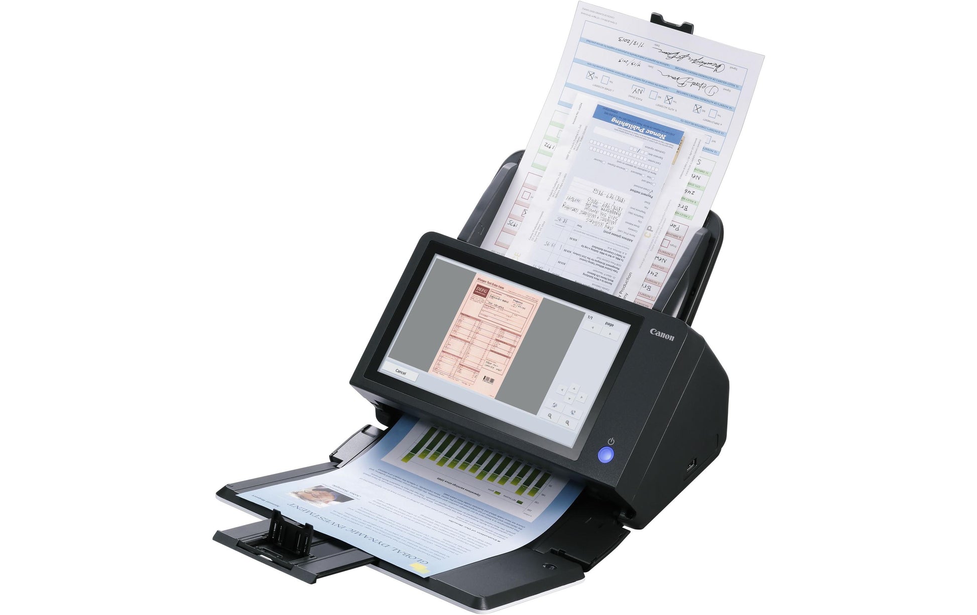 Canon imageFORMULA ScanFront 400 – Dokumentenscanner, Legal, Duplex, 45 ppm, 600 dpi, ADF 60 Blatt, LAN, USB