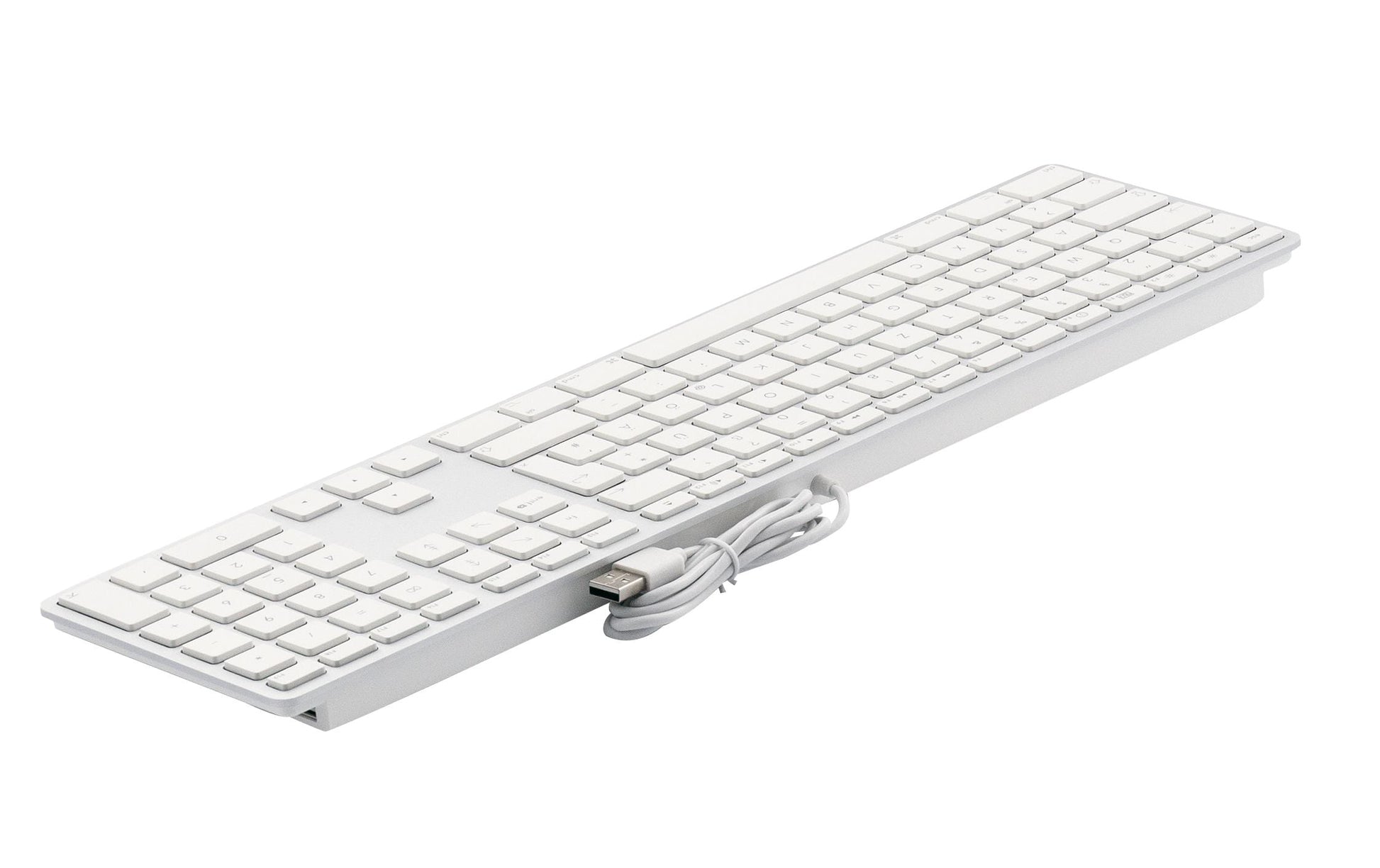 LMP KB-1243 – Tastatur, kabelgebunden (USB-A), DE-Layout (DE), Fullsize (mit Ziffernblock), Scherenmechanik, Weiss
