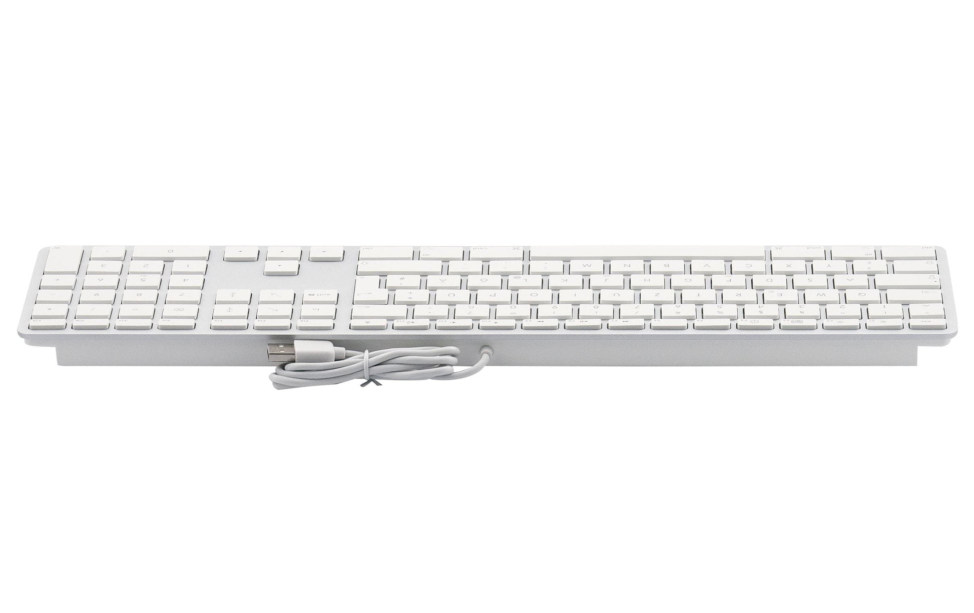 LMP KB-1243 – Tastatur, kabelgebunden (USB-A), DE-Layout (DE), Fullsize (mit Ziffernblock), Scherenmechanik, Weiss