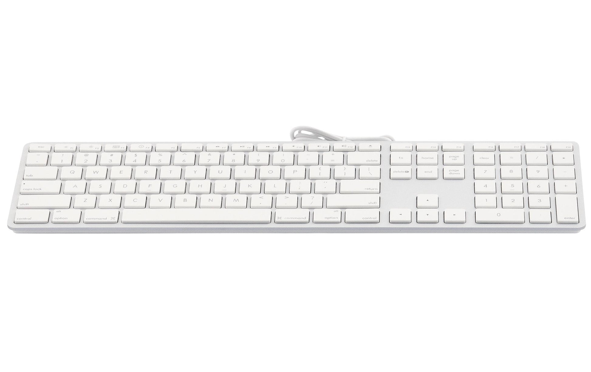 LMP KB-1243 – Tastatur, kabelgebunden (USB-A), US-Layout (EN), Fullsize (mit Ziffernblock), Scherenmechanik, Weiss
