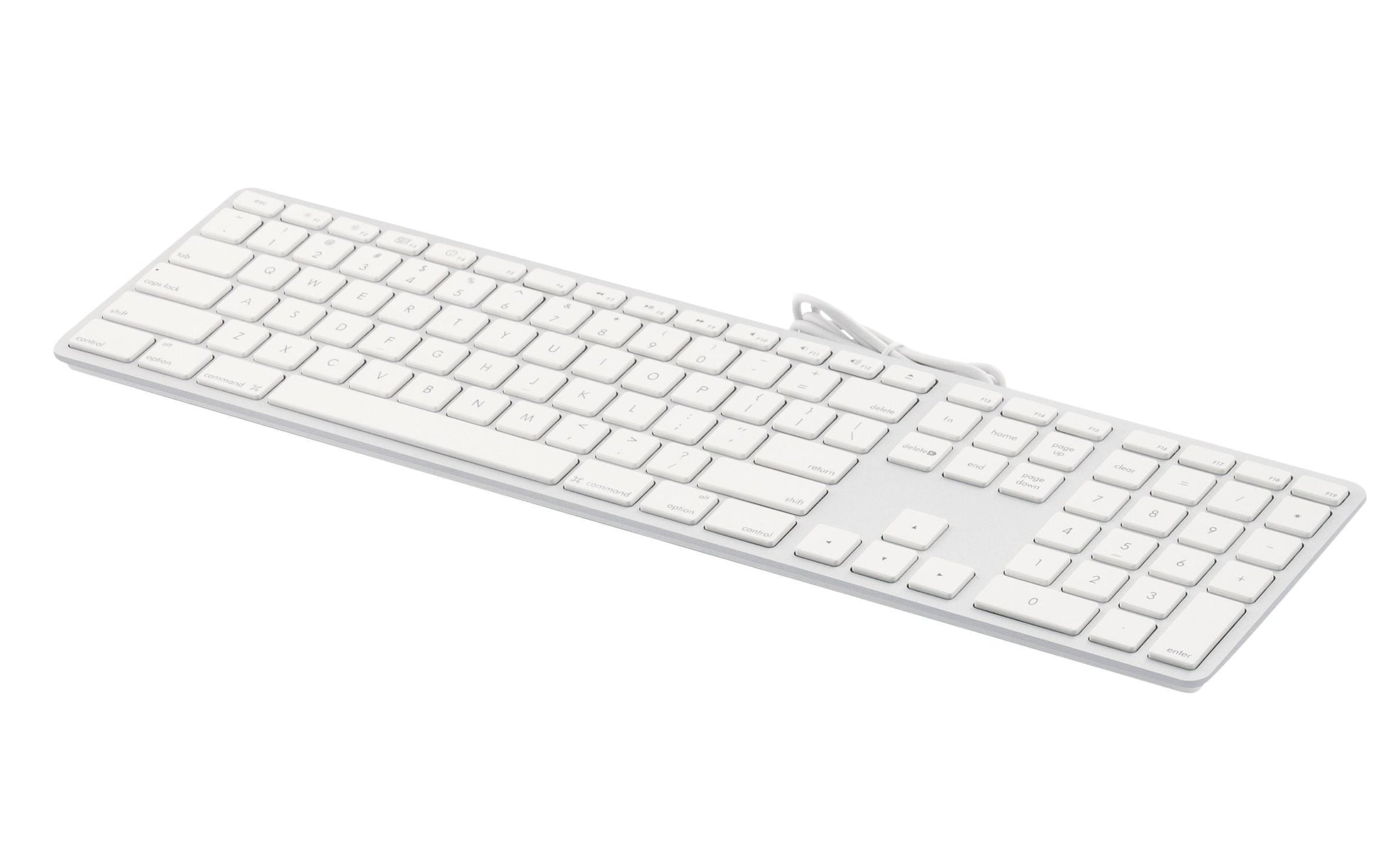LMP KB-1243 – Tastatur, kabelgebunden (USB-A), US-Layout (EN), Fullsize (mit Ziffernblock), Scherenmechanik, Weiss