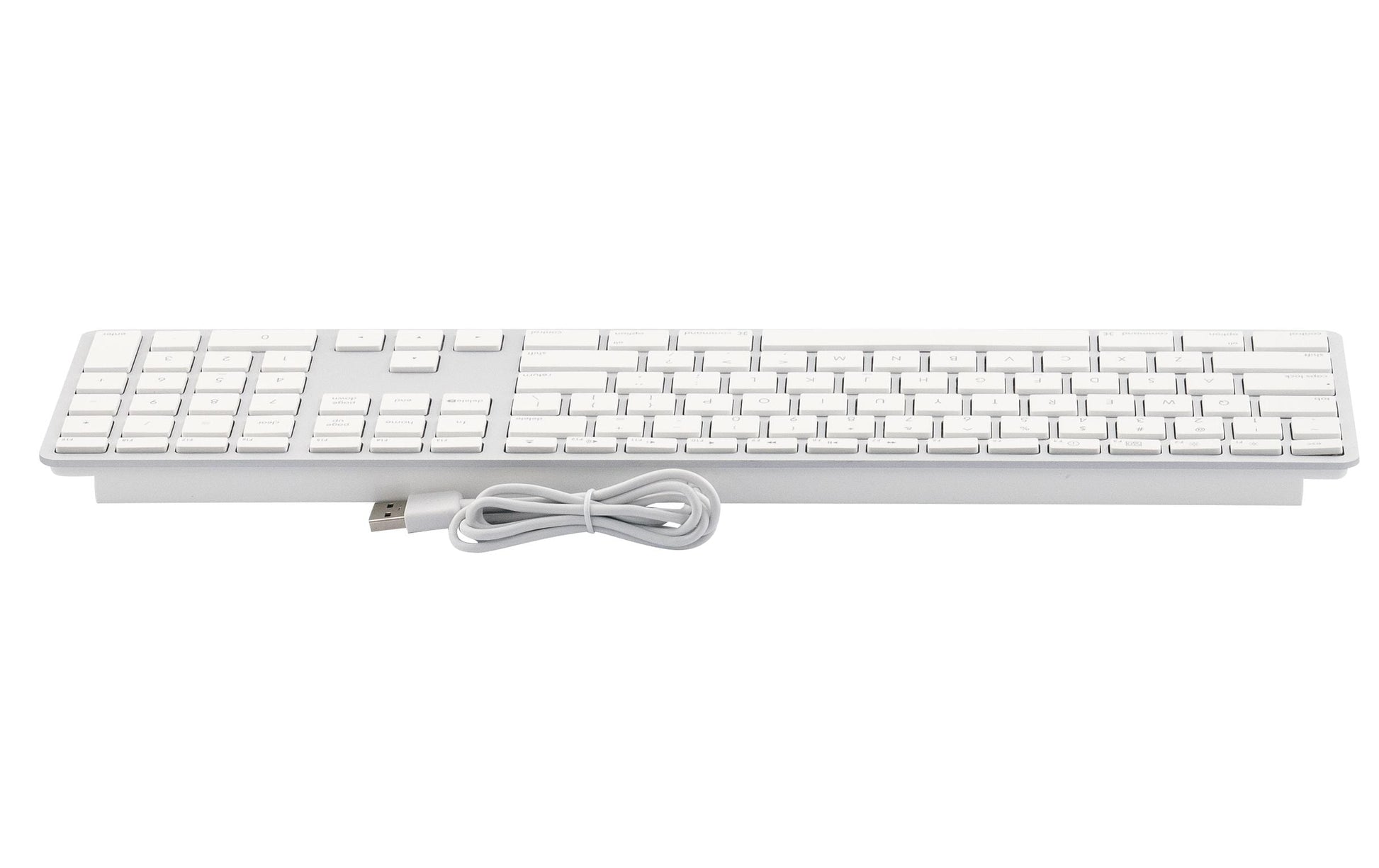 LMP KB-1243 – Tastatur, kabelgebunden (USB-A), US-Layout (EN), Fullsize (mit Ziffernblock), Scherenmechanik, Weiss