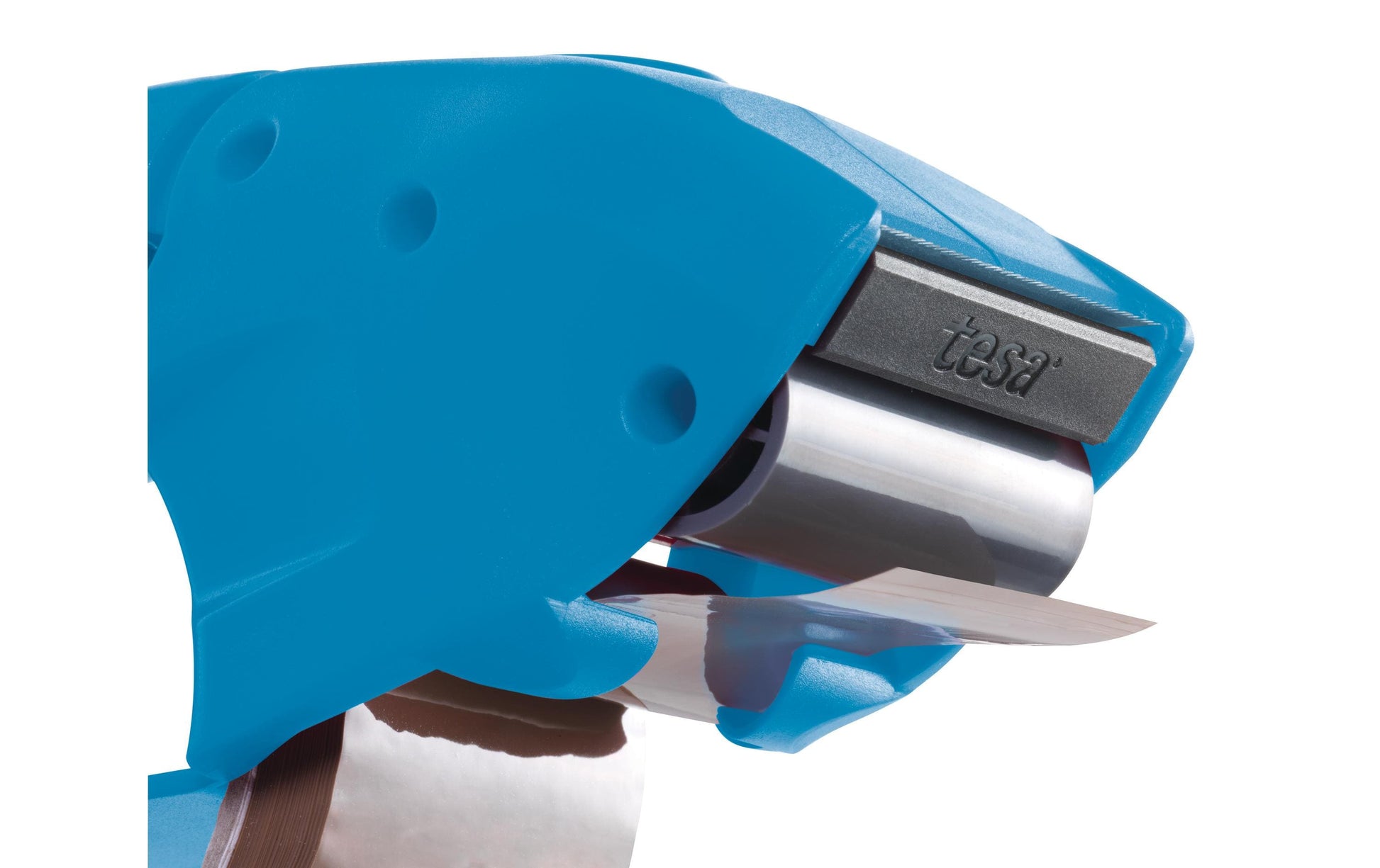 TESA Verpackungsbandabroller – für Verpackungsband bis 50 mm × 50 m, Blau