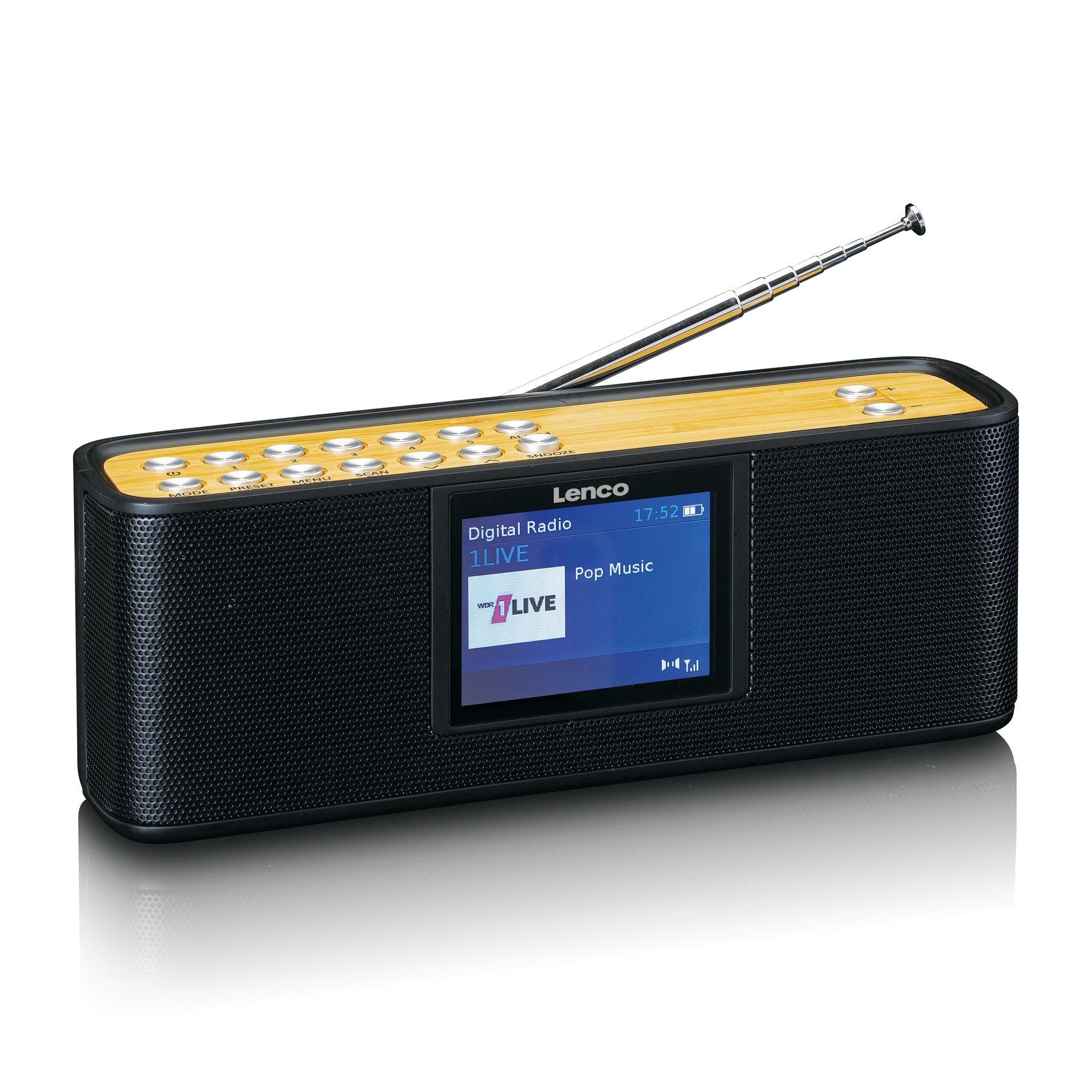 Lenco PDR-045BK – DAB-/Internetradio – Portabel – DAB+, UKW, Bluetooth, Akkubetrieb – Schwarz