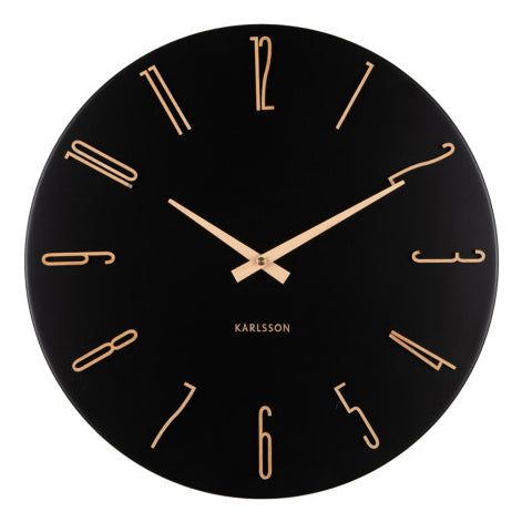 Karlsson Wanduhr Esmerado – Ø 40 cm, schwarz, Kunststoff