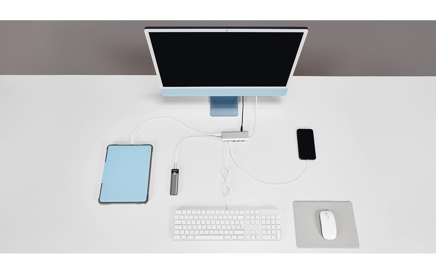 LMP 22366 USB-Hub – USB-C, 4× USB-A, für MacBook Pro/Air, iPad Pro
