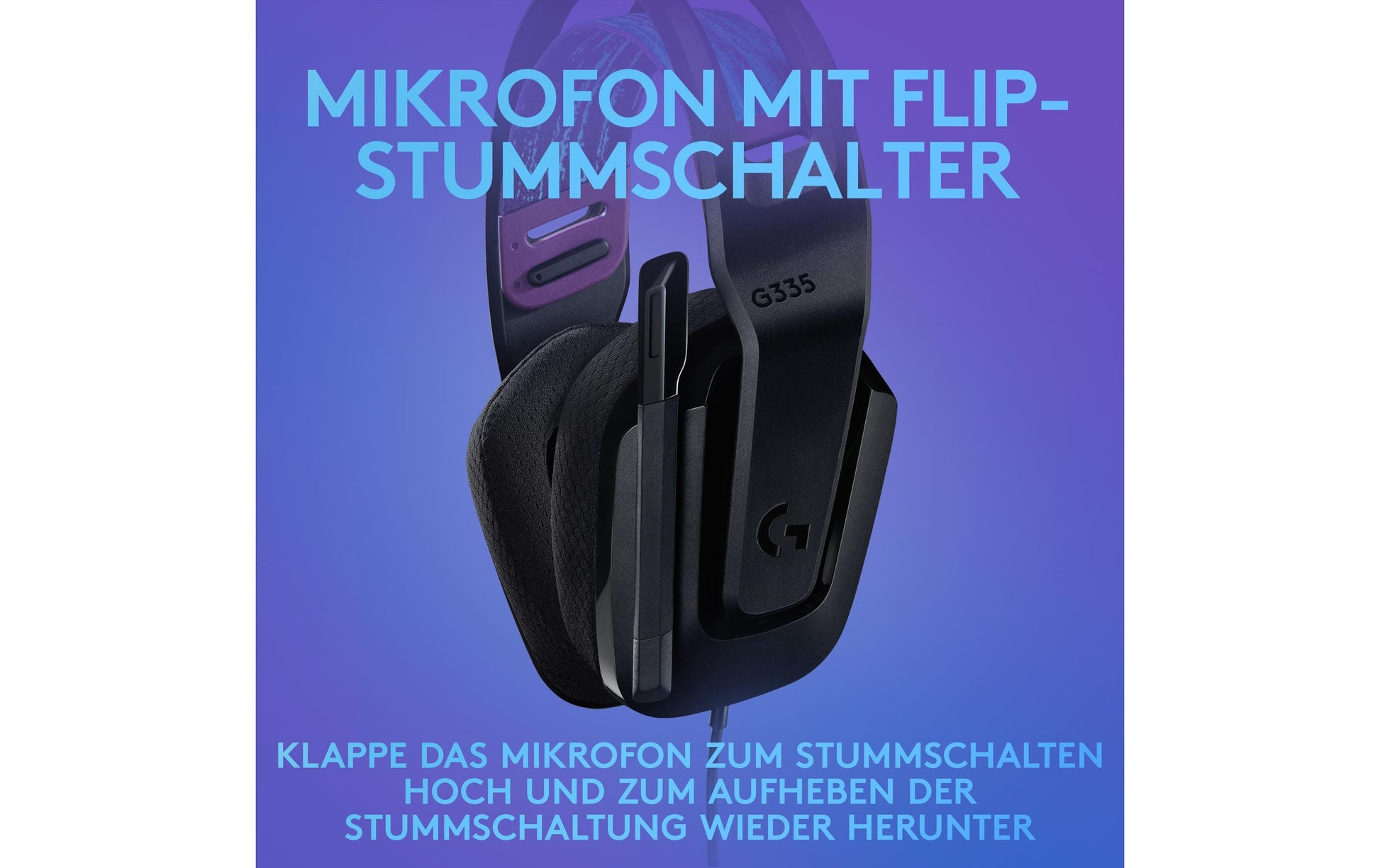 Logitech G G335 Gaming-Headset – Over-Ear, Stereo, Kabelgebunden, 3,5 mm Klinke, Schwarz